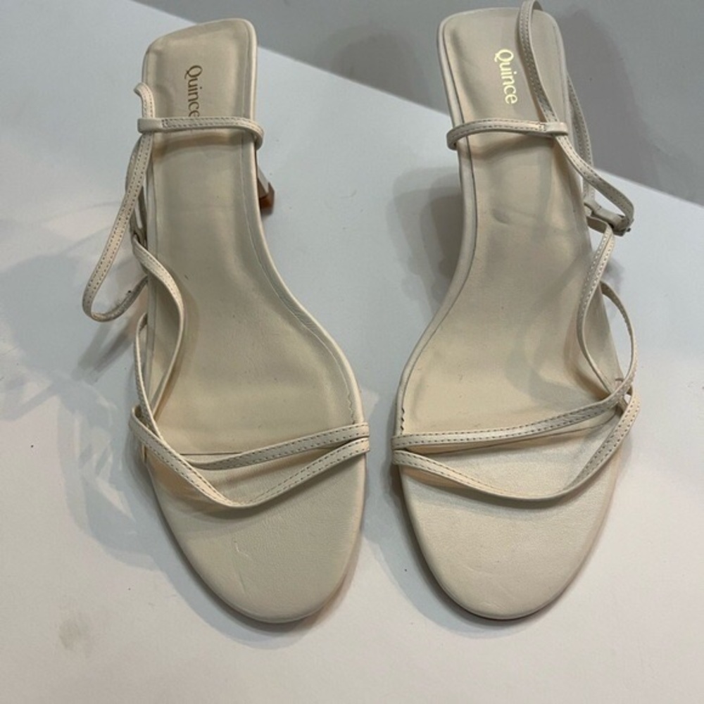 Quince Elegant Cream Heeled Sandals
